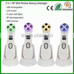 Mini Home Use Facial Beauty Device 6 Color Ultrasonic Led Lights Photon Face Massager thumbnail-6