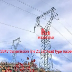 220KV Transmission Line Z1 Cat Head Type Suspension Tower thumbnail-1
