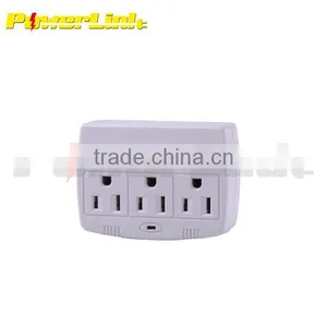 H70002 3 Way Electrical Outlet Wall Plug/ Power Strip, ETL Listed, Three Sockets Splitter thumbnail-1