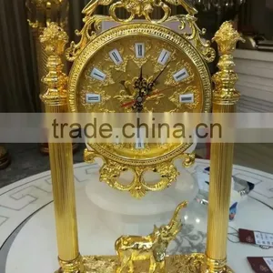 Beautiful Gilded Bronze French Bell Pendulum Desk Clock, Black Marble Desk Clock thumbnail-4