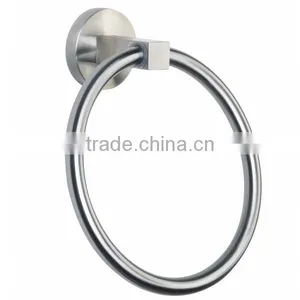 Jiangmen Factory Bathroom Wall Mounted Stainless Steel Towel Ring Chrome thumbnail-5
