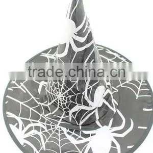 Halloween Costume Cobweb Wizard Black Witch Hat thumbnail-2