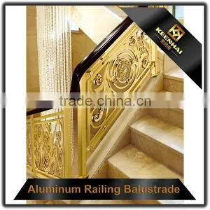 Interior Antique Bronze Decorative Railing Design Brass Stair Handrails for Hotel thumbnail-1