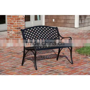 Antique Bronze Loveseat Work Bench Cast Aluminum Patio Bench thumbnail-2