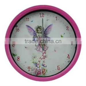 Small Round Ultra Quiet Bedroom Wall Clock - Angel's Wing thumbnail-1