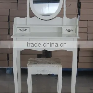 Vanity Dressing Table With Mirror With Stool thumbnail-2