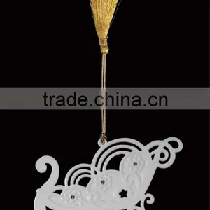 Hot Sale Porcelain Christmas Sleigh Hanging Ornament Stand With Porcelain Ball Pendant WS331-SS10098B thumbnail-1