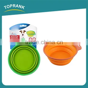 Pet Food Bowls Portable Travel Feeding Collapsible Silicone Pet Bowl thumbnail-1