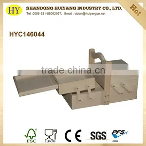 Unfinished Wholesale New Wooden Sewing Box on Sale thumbnail-1