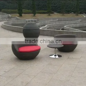 Rattan Coffee Table and Chairs for Patio, Yard, Coffee Shop thumbnail-4
