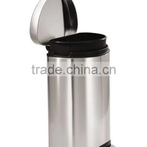 Rectangle Stainless Steel Foot Pedal Trash Can With Plastic Lid thumbnail-3