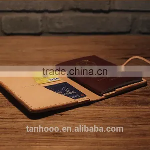 Genuine Leather Passport Holder Wallet Slim Travel Wallet Passport Holder in Embossed Logo thumbnail-4