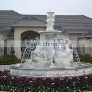 Outdoor Decoration Antique Natural Stone Garden Big Horse Water Fountains thumbnail-1
