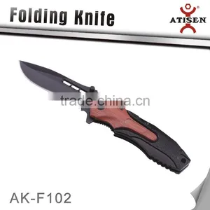 Hot Color Wood Folding Camping Knife Stainless Steel 420J2 Blade Pocket Knife thumbnail-1