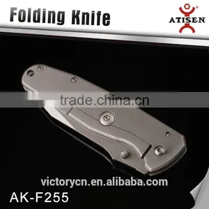 Hot Sale Outdoor Knives Stainless Steel Handle Folding Knife , 440+Titanium Coated thumbnail-2