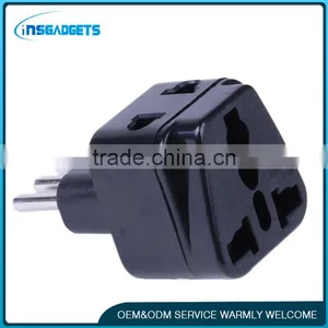 WDI-12A 3 Round Pins 10A 250V AC 2 in 1 Italy, Uruguay Embedded Pins Plug Converter thumbnail-1