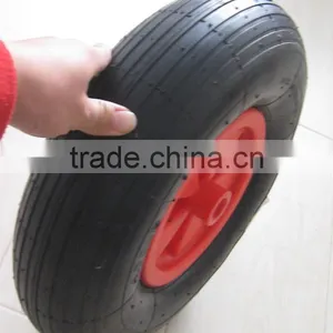 China 10 Inch Standard Manufacture Wheelbarrow Hand Cart Steel Rim Rubber Wheel thumbnail-1