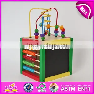 Best Educational Bead Maze Toys Mini Wooden Kids Activity Cube W11B142 thumbnail-1