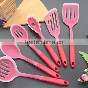 CK-3121 Food Grade FDA & LFGB 6pcs Gadget Silicone Kitchen Cooking Tools Set Eco Silicone Kitchen Utensil Set With PP Handle thumbnail-1