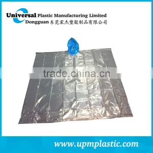 Degradable Red Poncho With Hood & Drawstring thumbnail-1