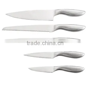 A3349 Stainless Steel Hollow Handle Kitchen Knife Set Metal Cutlery Set thumbnail-1