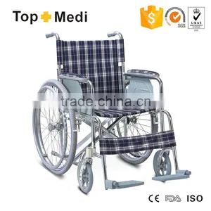 TOPMEDI Indoor and Outdoor Manual Folding Wheelchair thumbnail-1