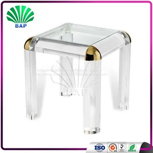 2017 Design Acrylic Square Table Lucite Coffee Table Decoration Metal Furniture thumbnail-1