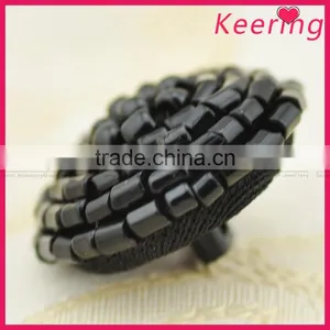 Keering Garment Accessories Bulk Price Black Beads Button WBKA-028 thumbnail-3