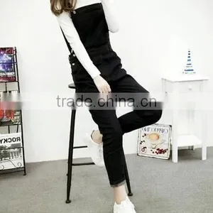 The New Washing Black Trousers / Casual Denim Overalls Arts / Slacks/ Bib Pants thumbnail-1