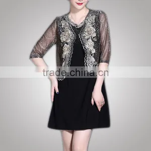 Fancy Design Hot Selling Good Quality Plus Size Mother Of The Bride Dress With Jacket Chinese Clothing Manufacturer thumbnail-6
