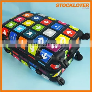 150704b Bags Leopard Trolley Luggage Printed ABS Luggage Stocklots thumbnail-1