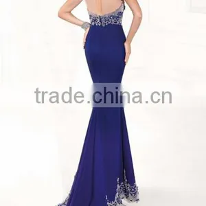 2 Colors Beaded Luxrious Mermaid Sleeveless Dresses for Wedding Party thumbnail-4