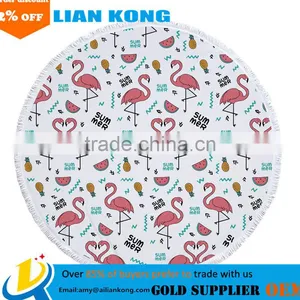 2017 Factory Direct Sale Latest Type Ready Stcok 100% Cotton Round Beach Towel thumbnail-3