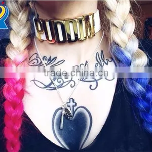PUDDIN YES SIR for Suicide Squad Harley Quinn Choker Necklace Leather Choker Necklace Leather thumbnail-1