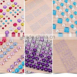 3d Custom Radiant DIY Acrylic Rhinestone Stickers Mobile Phone Crystal Case Self Adhesive Rhinestone Crystal Sticker thumbnail-3