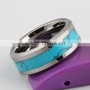 Unique Design Bezel Turquoise Women Rings High Quality Mens Turquoise Finger Rings for Couple Gifts thumbnail-6