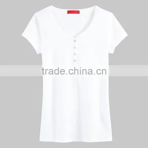 New Fashion Custom Ladies Summer V-neck T-shirts Dress thumbnail-4