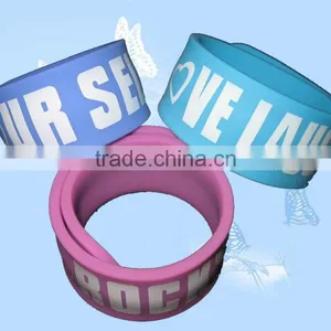 Logo Printed Wide Slap Wristbands thumbnail-1