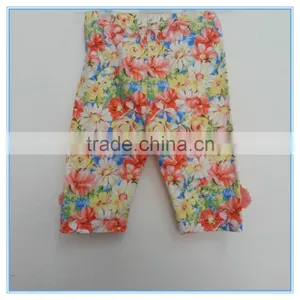 Wholesale Custom Super Comfortable Cotton Fabric Girl's Floral Leggings Stretch Colorful Pants Trousers thumbnail-4
