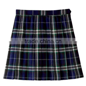 Wholesales Short Design Schools Uniform Skirts Blue Plaid School Girl Skirt thumbnail-2