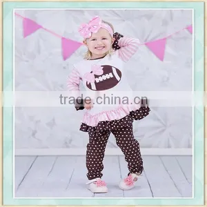 2017 Football Uniforms Football Embroidery Pattern Top White Dots Black Pants Kids Football Kits thumbnail-1