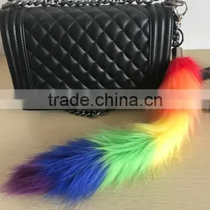 Fluffy Custom Colour Faux Fox Fur Accessory Fur Tail Keychain thumbnail-2