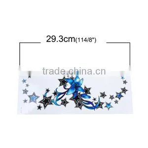 Paper Removable Waterproof Temporary Sternum Tattoo Sticker Body Art Blue Star Pattern Leg Temporary Tattoos thumbnail-2