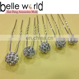 Round Hair Pin Stick Hair Bun Hair Fork With Stone thumbnail-1