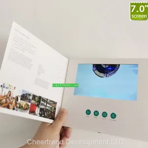 Fashional Folder Paper Card 7 Inch LCD Screen Card / Video Greeting Card / Video Brochure/video Book thumbnail-3