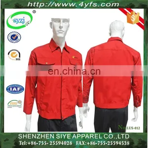 Hot Selling Red Color Labor Uniform Workwear Industrial Uniform of 100% Cotton/CVC/TC thumbnail-1
