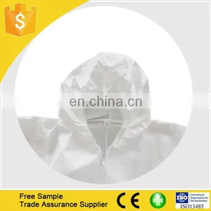 Free Sample Disposable Polypropylene Safety Coverall With Hood White thumbnail-2