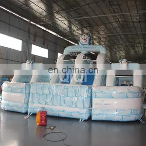 Winter Theme Three Part Obstacle Course Inflatable Bouncer With Slide thumbnail-1