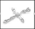 92.5 Sterling Silver Crystal Studded Cross Pendant thumbnail-1