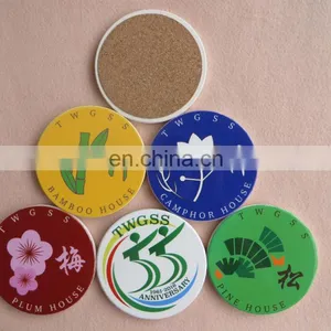 Waterproof Porcelain Coaster With Cork, Custom Design Round Ceramic Coaster thumbnail-2